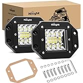 Nilight 2PCS 42W Flush Mount LED Backup &amp; Reverse Lights 4.8&ldquo; X 3.6" | Spot &amp; Flood Combo Beam,Front or Rear Bumper Mount for Off Road Driving Fog light on Truck, SUV, Jeep, ATV, UTV