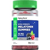 Piping Rock Melatonin Gummies 10mg | 70 Count | Berry Flavor Supplement | Vegan, Non-GMO, Gluten Free