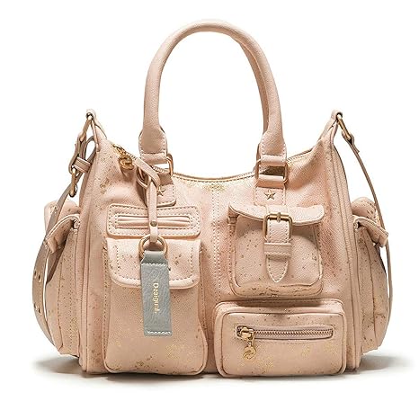 Desigual Damen Tasche Handtasche Schultertasche Bols Metallic Splatter London Medium 18SAXPCZ