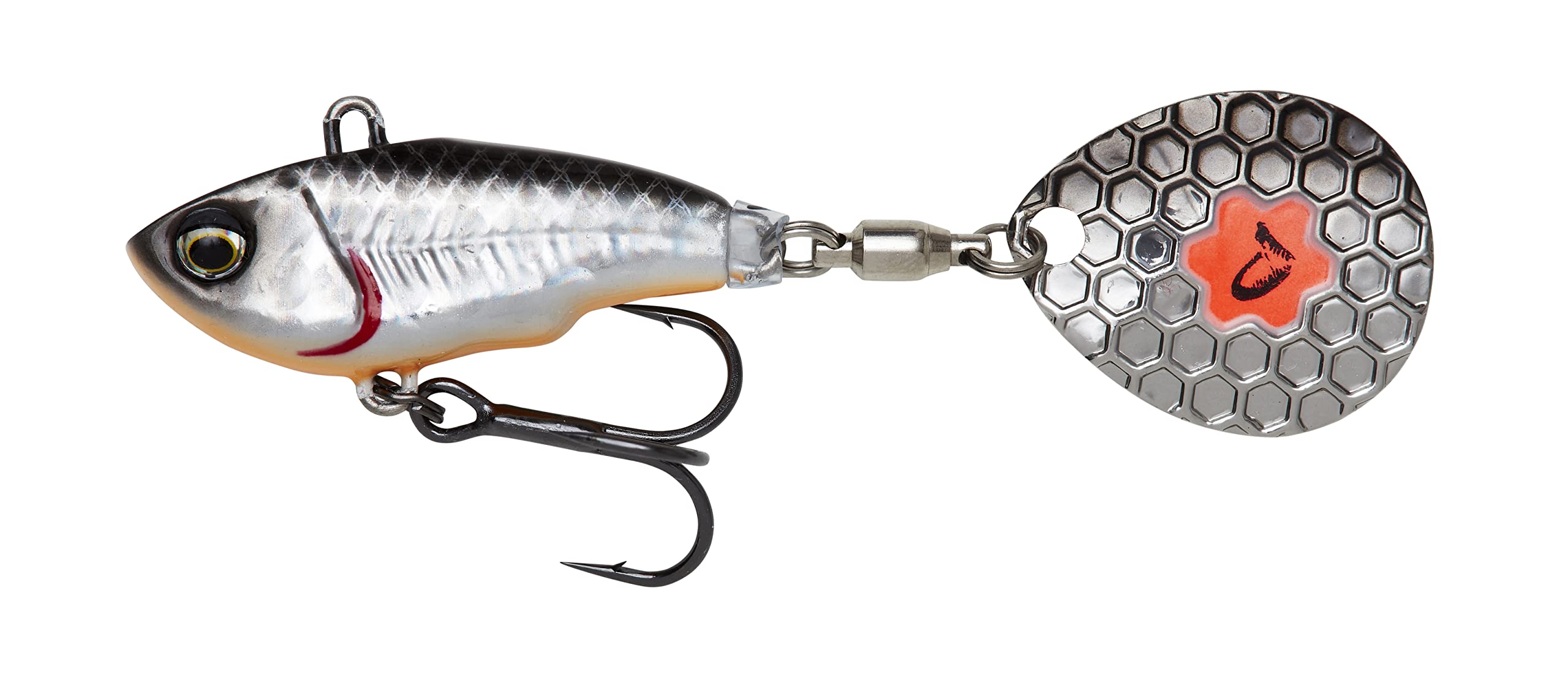 Savage Gear Fat Tail Spin Sinking Jig Spinner, Size/Weight/Colour: 8 cm/24 g/Dirty Silver