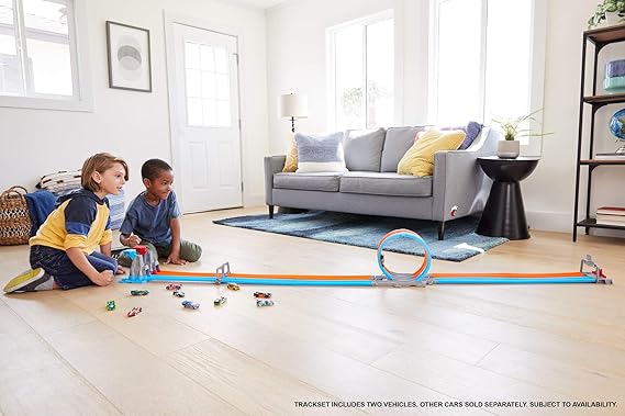 hot wheels double loop race track