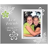 Besties Picture Frame | Best Friends Always Have Your Back! | Tabletop Size 8.25 x 7 in | Holds 3.5 x 5 Photo | Innovative Front-Load Design | White