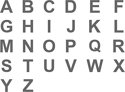 Amazon Co Jp ステッカー 防水 選べる7色 アルファベット 英語 英字 26文字 タイプa 5cm 灰 屋外可 ホーム キッチン