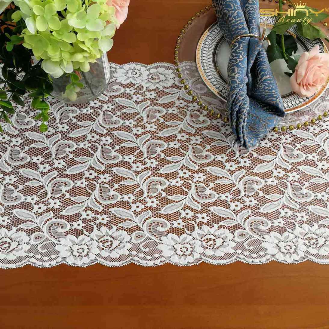 Best Burlap And White Lace Table Runner 12X 120