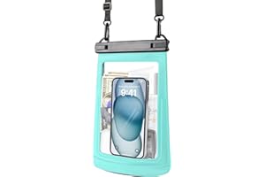 Jzocon Waterproof Phone Pouch for iPhone 16 15 14 11 Pro Max & Galaxy S24 S21 - Floating Large Capacity Dry Bag Stores Sunscreen, Sunglasses - Oversized Waterproof Bag for Beach, Swimming, Kayaking