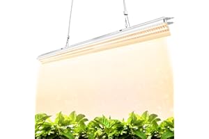 Monios-L T5 LED Grow Light, 4FT Full Spectrum Sunlight Replacement, 60W High Output Integrated Fixture with Rope Hanger for Indoor Plants, Hydroponics, Seedling, Growing, Blooming
