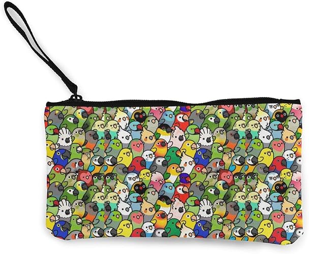 Amazon 大容量インコ小銭入れ 持ち運び便利 小物入れ キャンバス ウォレット ポーチ ペンケース おしゃれ 財布 かわいい ギフト 人気 鳥 インコグッズ N A 財布