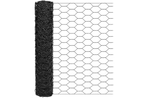 vensovo Garden Poultry Black Chicken Wire - 13.7 '' × 157 '' Chicken Wire for Crafts, Garden Fence Animal Barrier, 0.8 inch Mesh Poultry Netting Fence, Pet/Rabbit/Chicken Wire Fencing