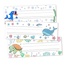 30 Name Tags for Classroom Cubbies, 3x9 in Ocean