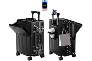 AIWEINY Zipperless Luggage, 22x14x9 Aviation Certified, Polycarbonate Aluminum Hardshell, Expandable Carry-On Luggage with Spinner Wheels, Hardshell Luggage, 20 Inch Cabin