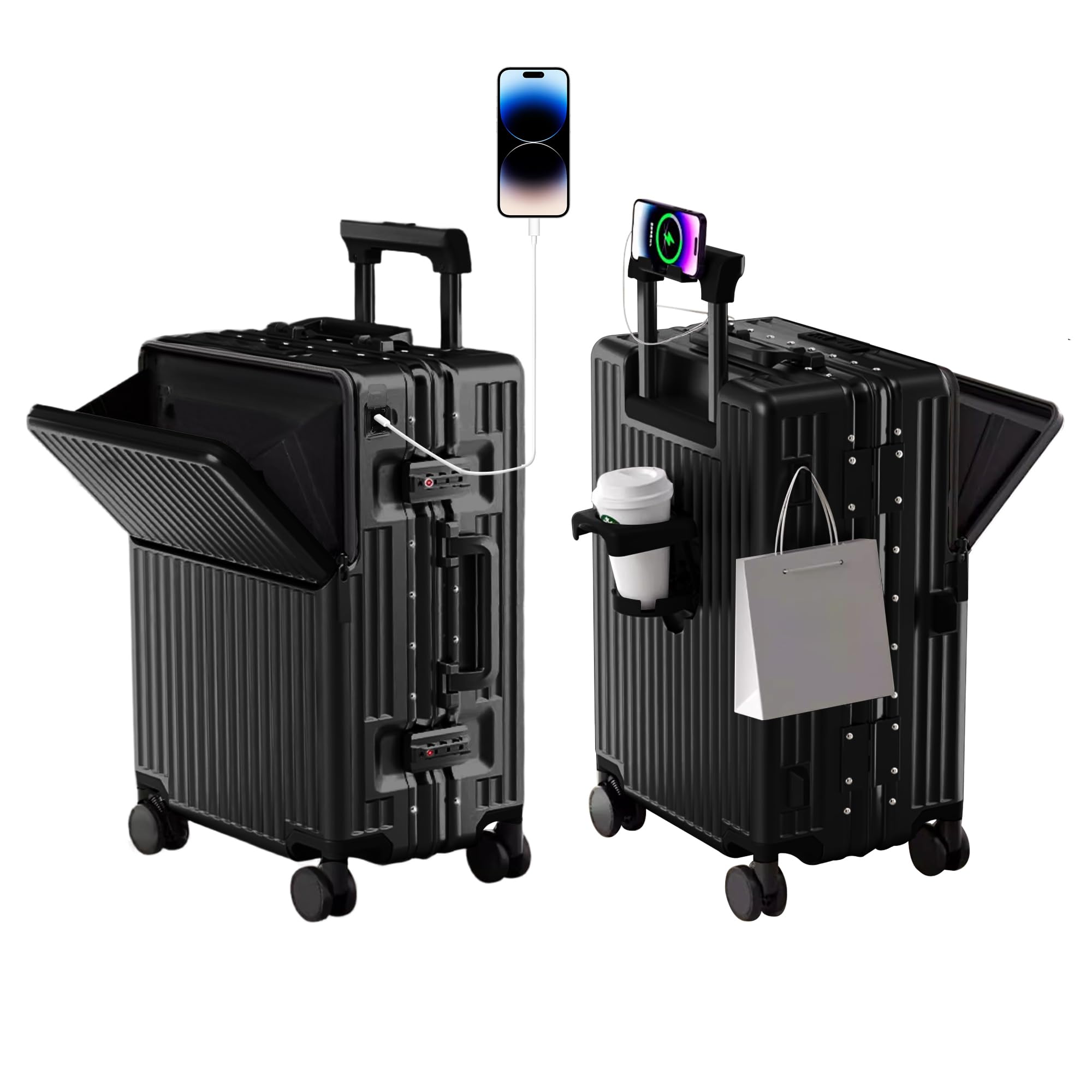 AIWEINY Zipperless Luggage, 22x14x9 Aviation