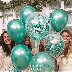AULE Party Balloons Pack of 42 - Metallic Green