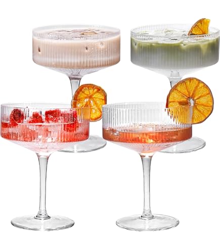 Set 6 Calici Martini Made Italy 21cl - Vetro Temperato Per Cocktail Eleganti E Lavastoviglie