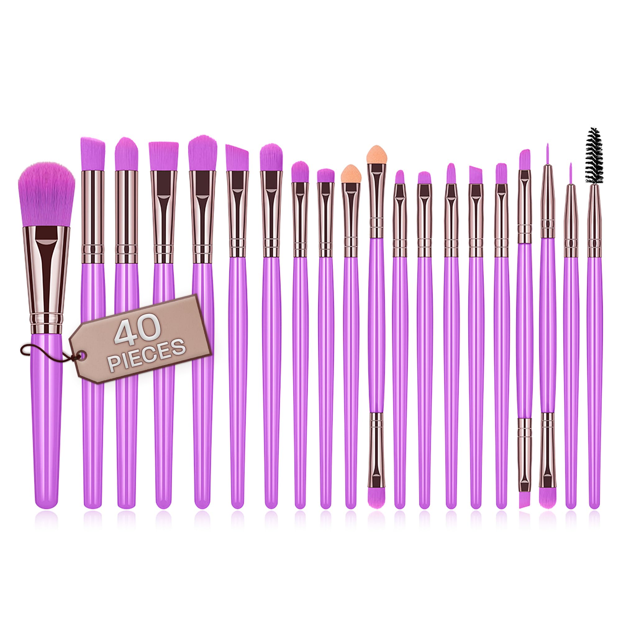 Professional Makeup Brushes Set 40 Pcs Synthetic Bristles Quality Concealer Brush Eyeshadow Brush Blush Brushes Makeup Brush Makeup Brush (Lilac)
