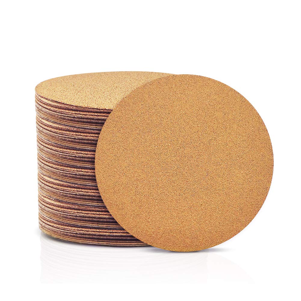 SPEEDWOX 100 Pcs 6 Inches Sanding Discs 60 Grit Dustless Hook and Loop Sandpaper for Random Orbital Sander Yellow Finishing Discs for Automotive Woodworking