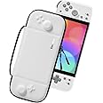 tomtoc Carrying Case for Hori Nintendo Switch Split Pad Compact, Hard Shell Protective Travel Bag with 10 Game Cartridges, Split Pad Fit Controllers case, Shockproof, Lightweight, Portable, White