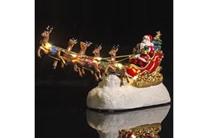 Santa's Sleigh and Reindeer Assortment - Christmas Reindeer Car with LED Light UP