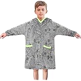 Redair Kids Wearable Blanket Hoodie Boys Girls Comfort Hooded Blanket Sweater with Pocket Cute Birthday Gifts 2-10Y