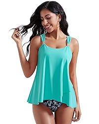 RXRXCOCO Women Tankini Bathing Suits Ruffle High