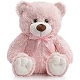WENMOTDY Super Color Teddy Bear Stuffed Animals Plush Toy for Children Girlfriend Family Congratulations Baby Shower Birthday Pink 14 inch