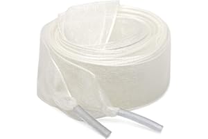 WEGOODZF Satin Ribbon Shoe Laces: 2cm Flat Snow Yarn Shoelaces for Women - 2Pair