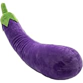 PetLou 29 Inch Fresh Food Eggplant Plush Dog Toy for Soft Chewers, Extra-Long Squeaky &amp; Crinkle Dog Toy, Super Soft Stuffed Anti-Boredom Pet Plush Toy