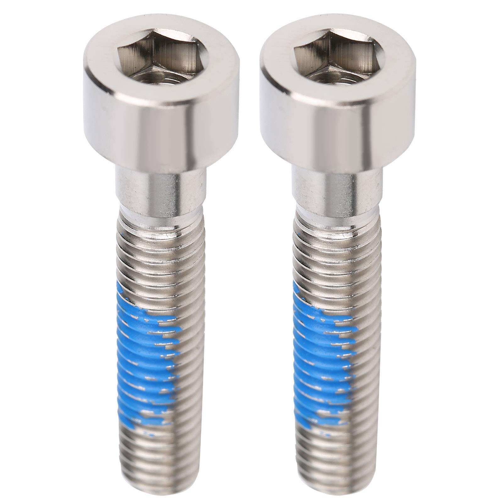 Keenso Bike Stem Screws, 2 Pcs M6 X 30mm Titanium Alloy Bicycle Handlebar Stem Mountain Bike Road Bike Headset Screws Set(Silver) Bicycles and spare parts