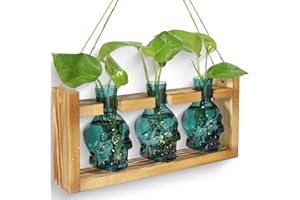 EASETHRIFT Plant Propagation Stations Halloween Skull Vase Decorations Unique Gardening Birthday Gifts for Women Plants Lovers, Home Office Garden Decor Planter(Grey)