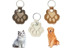 GENERIC 3 Pcs Pet Paw Shaped Leather Keychain, Pet Hair Keychain, Pet Memorial Gift Keyring, Handmade Key Holder For Collecting Cat And Dog Hair