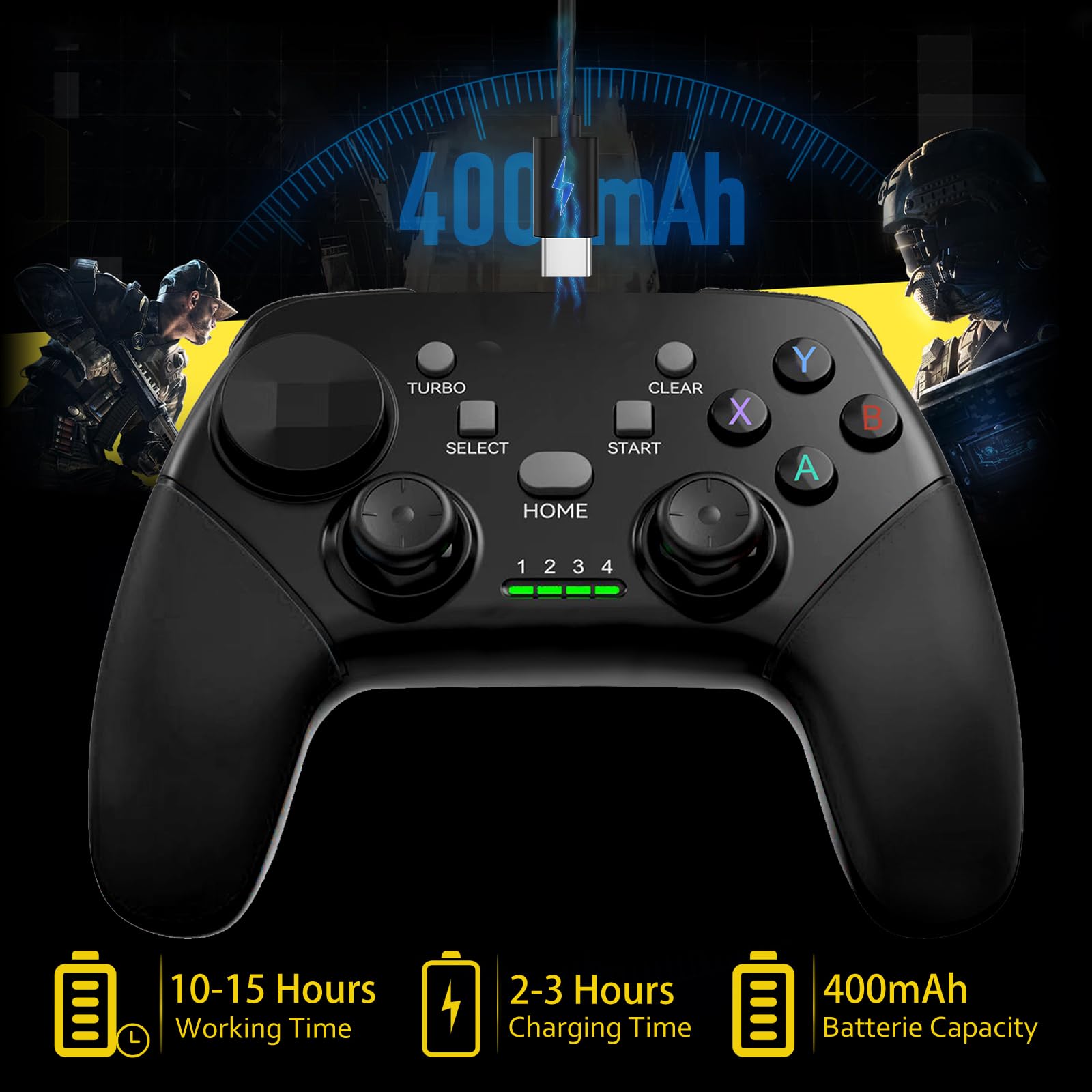 Joso Wireless Mobile Gaming Controller for iPhone, Android, iPad, Tablet, PC, Phone Controller with Phone Clip Supports Cloud Game, COD Mobile, Genshin Immpact, Remote Player Gamepad