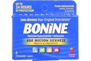Bonine for Motion Sickness Chewable Tablets, Raspberry Flavored, 8 Each