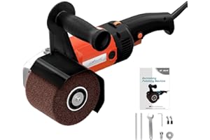 GEVEELIFE Surface Conditioning Tool 1400W, Burnishing Polishing Machine with 8 Variable Speed, Electric Handheld Stainless Steel Polisher Set, Metal Burnishing Machine Kit with Burnishing Wheel, Red