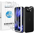 OMOTON 3+2 Pack for Google Pixel 9a Screen Protector, 3 Pack Tempered Glass Screen Protector with 2 Pack Camera Lens Protector for Pixel 9A 6.3 inch 2025 Release, Case Friendly/Fingerprint Support