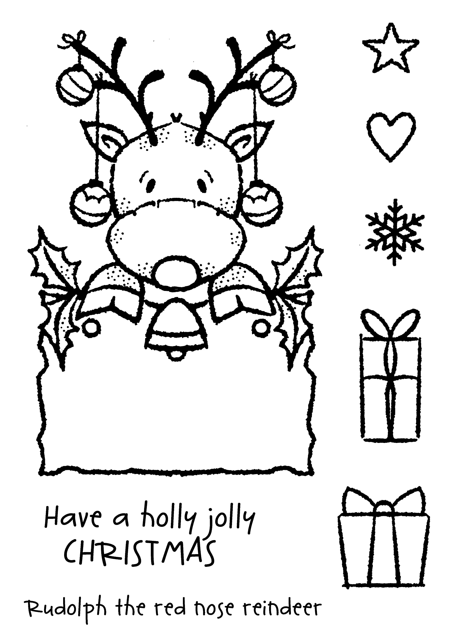 Woodware Francoise Collection - Festive Rudolph - Clear Stamp Set, Transparent, 6 x 4 inches, FRS936