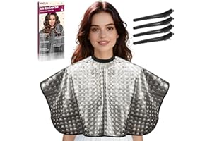 YOOVR Hair Dye Kit with Hair Dye Cape and Metal Hair Clips, Reusable Waterproof Cape for Hair Coloring, Bleaching, Styling, Shampoo and Makeup, Essential Hair Coloring Device for Women and Hairstylist