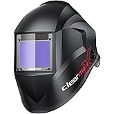 ARCCAPTAIN Internal Control Auto Darkening Welding Helmet, True Color Solar Powered Welding Hood with 4 Arc Sensors, Wide Shade 3/4-8/9-13 for ARC TIG MIG Welding Mask