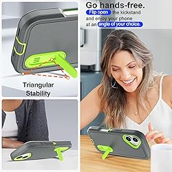 AICase for iPhone 16 Case with Built-in Stand,Tripe