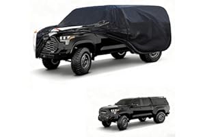 COTRYVOX Truck Cover with Camper Shell Topper, Universal Fit Ford F-Series,Chevy Silverado,Dodge Ram, GMC Sierra and Toyota Tundra etc, Truck Cover Waterproof All Weather with Door Zipper(Length: Up to 228 in)