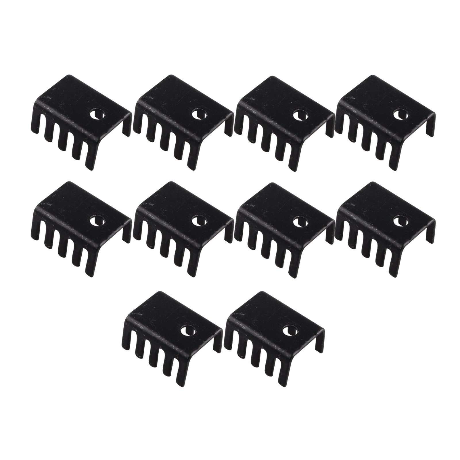 10 Pcs Heat Sink 20x15x10mm Black Aluminium Alloy Heatsink Compatible with TO-220 Transistors
