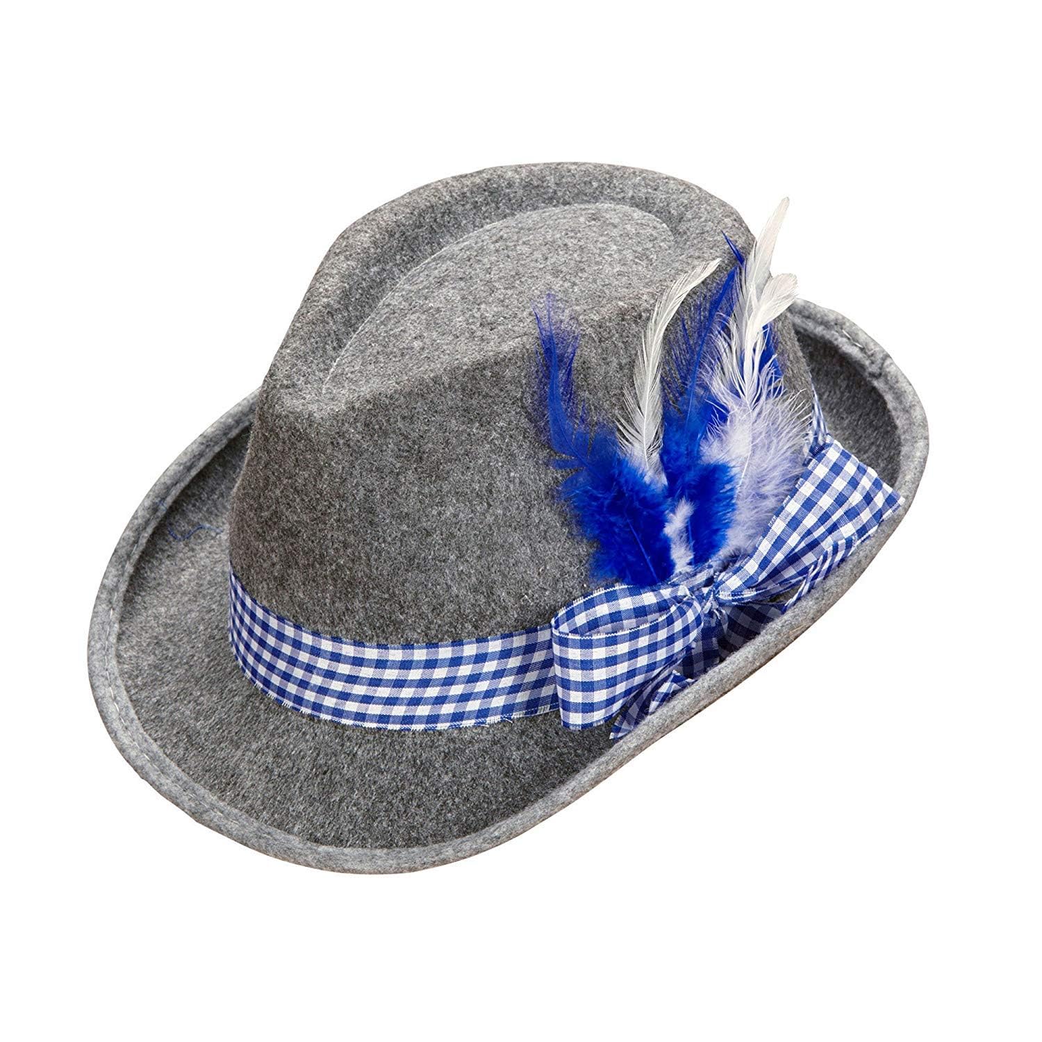 Widmann Bavarian Hat with Feathers Grey - Blue