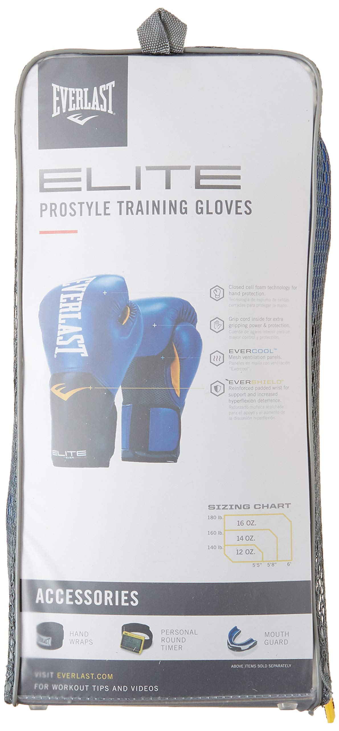 Everlast Elite Pro Style Training Gloves, Blue, 8 oz Pricepulse