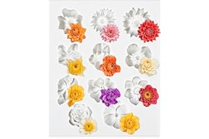 JJUNW Flower Polymer Clay Molds, Daisy Miniature Flower Silicone Molds, Polymer Clay Molds for Jewelry Making for Candy Chocolate Cupcake Soap Crafting Projects Cake (Grey)