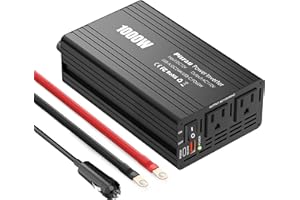 PiSFAU 1000w Inverter 12V to 110V, Power Inverter for Vehicles 1000 watts, Dc to AC Converter with 65W USB-C Inverter Charger for Road Strip, Camping, Emergency