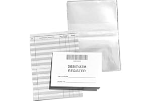 WINGS CRAFT & FUNDRAISING SUPPLY Debit ATM Mini Checkbook Registers with Balance Column with 1 Free Vinyl Cover (Set of 5)