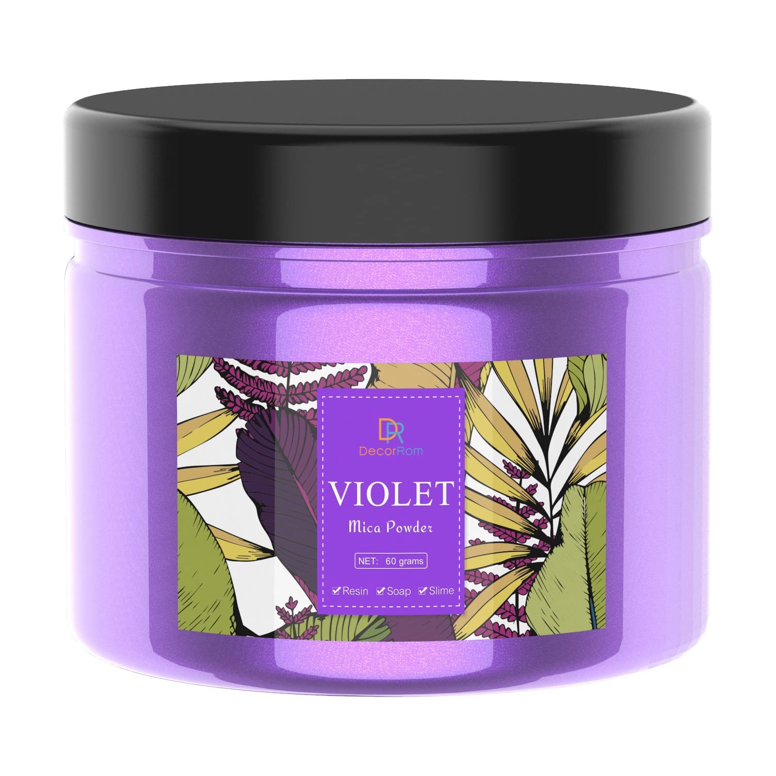 Epoxy Resin Colour Pigment - Metallic 60g / 2.1oz Viole Mica Powder for Epoxy Resin Art Colouring, Soap Making - Cosmetic Grade Resin Colour Dye for Jewelry, Slime, Painting, Make-up, Nails Art