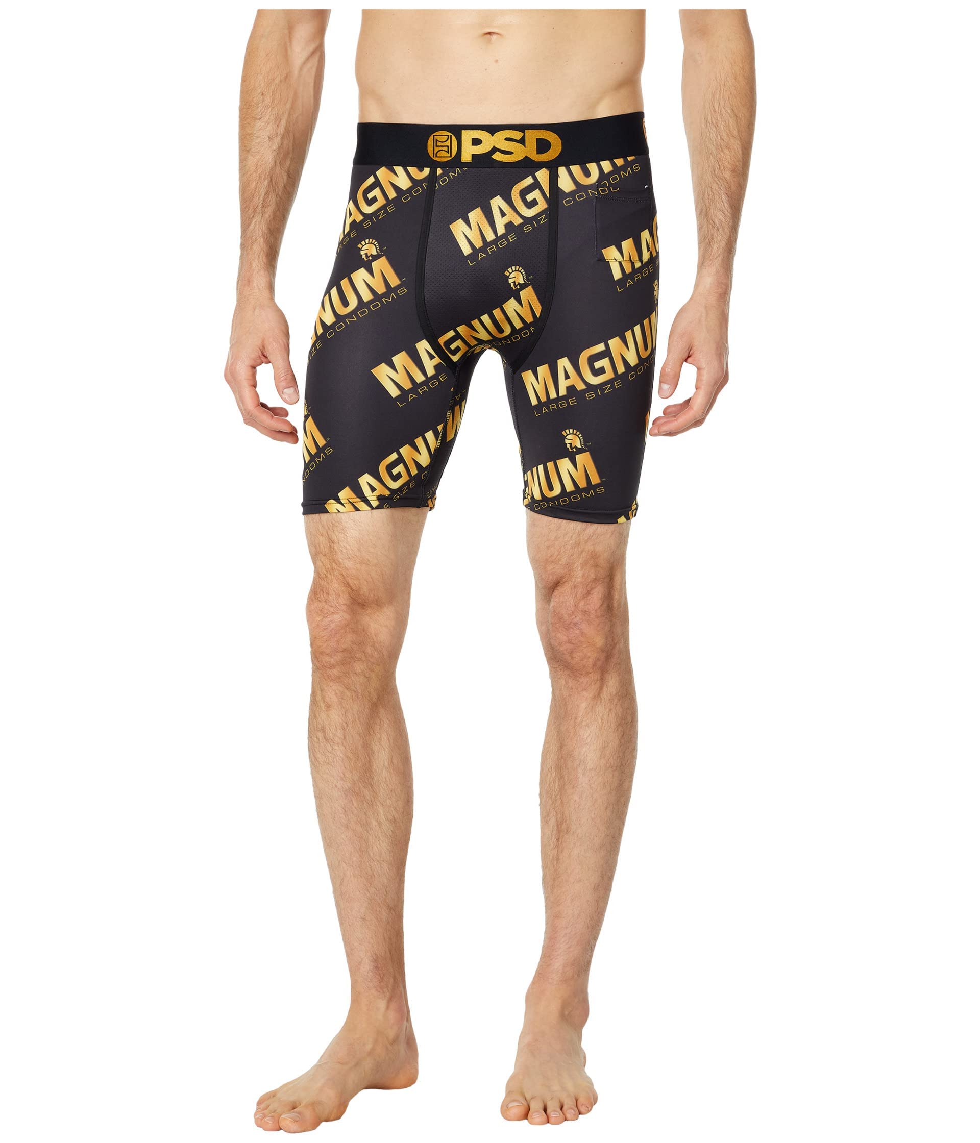 PSD Men's Magnum Allover Boxer Briefs, Black, XXL