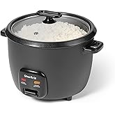 Starfrit Electric Rice Cooker – 20 Cups Cooked Rice – Ceramic Non-Stick Coating without PFAS – Steamer Basket, Measuring Cup