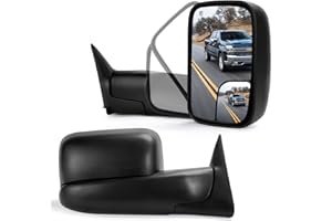 PERFIT ZONE Towing Mirrors a Pair Compatible for 1998-2001 Dodge Ram 1500, 1998-2002 for Ram 2500 3500 Power Heated, Power Adjustable, Manual Folding, Left and Right Side