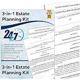 Estate Planning Kit Includes Last Will and Estate Kit, POA, Living Will and Medical POA and Detailed Instructions Live Legal Support