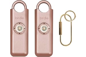 SHE'S BIRDIE She’s Birdie–The Original Personal Safety Alarm for Women by Women–Loud Siren, Strobe Light and Key Chain in a Variety of Colors (Metallic Rose, 2 Pack)